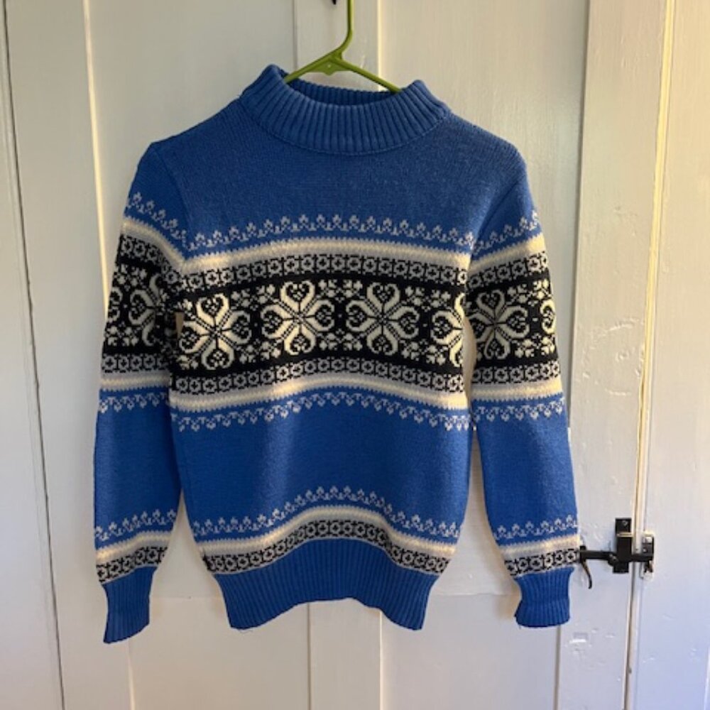 Vintage Cape West sweater, 100% wool, men's size small.